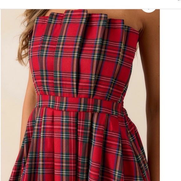 Holiday Glam! Avara Victoria Strapless Plaid Midi Dress – Size S – NWT - Picture 2 of 10